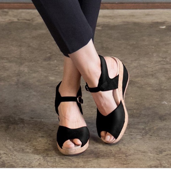 thick black strap sandals